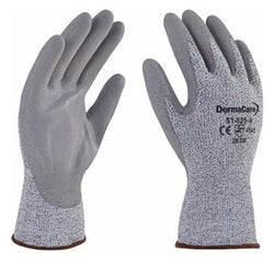 GUANTE POLIURETANO  CON FIBRA DE VIDRIO ANTICORTE 5 DERMA CARE #10 (51-625-10)