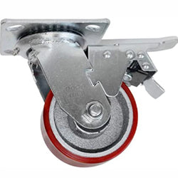 RODAJA FIERRO DOGO PU ROJO GIRATORIA C/FRENO 6" ( ZF5068 )