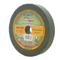 RUEDA DE FIBRA 6" X 1" X 1" G-180 VERDE TENAZIT (2342) UNIXPARA DAR ACABADO  A EXTRUSIONES DE ALUMI