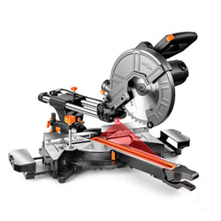SIERRA DE INGLETE COMPUESTA DESLIZANTE DE DOBLE BISEL DE 10" USADA BAUER 4500 RPM (19743E-B)