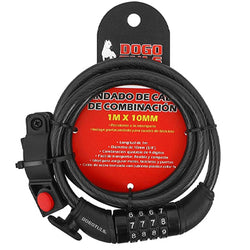 CANDADO CABLE DE COMBINACION 1M X 10MM DOGO (MA9002)