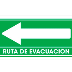 SEÑALAMIENTO RUTA DE EVACUACION IZQUIERDA 15 X 30CM WESTON (TS-0025)