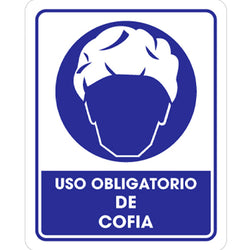 SEÑALAMIENTO USO COFIA 25 X 35CM WESTON (TS-0130)