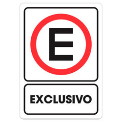 SEÑALAMIENTO ESTACIONAMIENTO EXCLUSIVO 25 X 35CM WESTON (TS-0225)