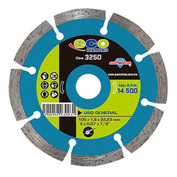 DISCO DE DIAMANTE DE RENDIDOR 4" PARA CORTE DE PIEDRA AUSTRODIAM (3250)  MÁRMOL, GRANITO O CANTERA.