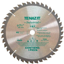 SIERRA PARA METAL CON 40 DIENTES DE 7-1/4" X 5/8"-SMI40 PARA CORTE DE ALUMINIO TENAZIT (167)