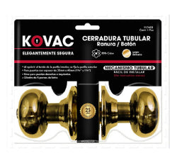 CERRADURA DE PERILLA TUBULAR RANURA/BOTON LATON ANTIGUO BAÑO CAJA KOVAC (PT12)