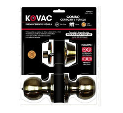 PERILLA-CERROJO LLAVE/MARIPOSA TUBULAR LATON ANTIGUO BLISTER KOVAC (CCM15LA) COMBO
