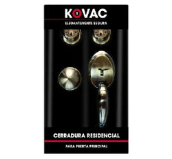 CERRADURA P/PUERTA PRINCIPAL DE GATILLO/LLAVE/LLAVE LISBOA LATON BRILLANTE (CAJA) KOVAC (RLI03)