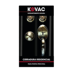 CERRADURA P/PUERTA PRINCIPAL DE GATILLO PERILLA LLAVE/LLAVE LISBOA NIQUEL SATINADO (CAJA) KOVAC (RLI