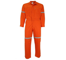 OVEROL DE GABARDINA NARANJA CON REFLEJANTE FORTE (OVER-NREF-L)