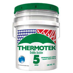 IMPERMEABILIZANTE DOBLE ACCION (REQUIERE MALLA) 5 AÑOS BLANCO 19L THERMOTEK (101001)