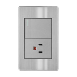 ARTEFACTO CON 1 APAGADOR ESCALERA Y 1 CONTACTO GRIS (APL-105) ARLITE