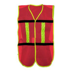 CHALECO DE MALLA TIPO JERSEY ANARANJADO C/REFLEJANTE AMARILLO JYRSA (SR-1007ANCR)
