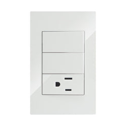 ARTEFACTO CON 2 APAGADORE ESCALERA Y 1 CONTACTO BLANCO  (APL-206) ARLITE