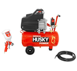 COMPRESOR DE AIRE HUSKY 25 LTS 2.5HP C/MANGUERA Y PISTOLA (HKC25MP)