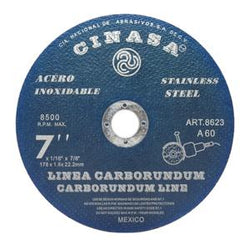 DISCO CORTE INOXIDABLES Y METALES  7"  X 1/16"X7/8"  CINASA  (8623)
