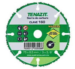 SIERRA DE 3" X 3/8" P/CORTE DE MADERA, MADERA CON CLAVO, MDF, ACRÍLICO TENAZIT (160)