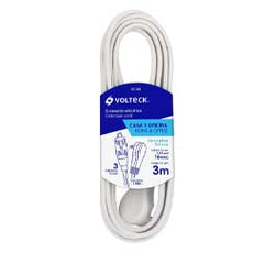 EXTENSIÓN ELÉCTRICA DOMÉSTICA, 3 M, BLANCA,  VOLTECK (ED-3B) (48006)