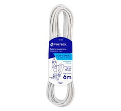 EXTENSIÓN ELÉCTRICA DOMÉSTICA, 6 M, BLANCA,  VOLTECK (ED-6B) (48024)