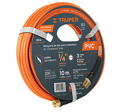 Manguera para compresor, de hule, 10m x 1/4', TRUPER (MAN-AP-10-1/4)(17080)