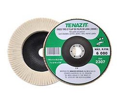 DISCO FLAP DE FELPA 7" X 3/16" X 7/8" TIPO 27 TENAZIT (2307)