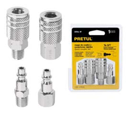JUEGO DE 2 CONECTORES Y 2 COPLES PARA COMPRESOR PRETUL (27020)