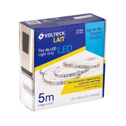 TIRA DE LED PARA INTERIOR Y EXTERIOR 5 M, 18 W, 6500K VOLTECK (46368) (TIR-001L)