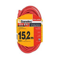 EXTENSION ELECTRICA USO RUDO 15 MTS SANELEC (2241) 12 AWG