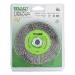 CEPILLO CIRCULAR ALAMBRE ONDULADO DE ACERO AL CARBON 4 1/2 PULGADA TENAZIT (966)
