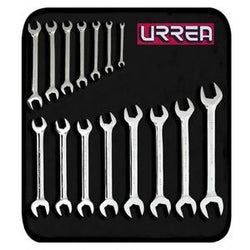 JUEGO DE 15 LLAVES ESPAÑOLAS PULIDO ESPEJO EN PULGADAS URREA (3000G)