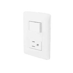 ARTEFACTO BLANCO 1 APAGADOR 1 CONTACTO TOSCANA/SANELEC (4459)