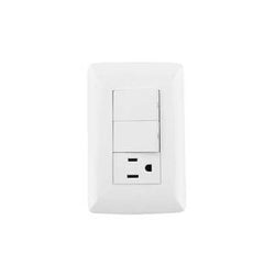 ARTEFACTO BLANCO 2 APAGADORES 1 CONTACTO TOSCANA/SANELEC (4524)