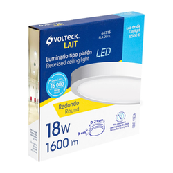 LUMINARIO BLANCO DE LED 18 W REDONDO TIPO PLAFÓN LUZ DE DÍA VOLTECK (46715)