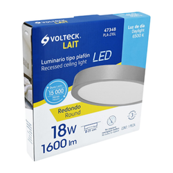 LUMINARIO GRIS DE LED 18 W REDONDO TIPO PLAFÓN LUZ DE DÍA VOLTECK (PLA-216L)(47348)