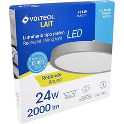 LUMINARIO GRIS DE LED 24 W REDONDO TIPO PLAFÓN LUZ DE DÍA VOLTECK (PLA-217L)(47349)