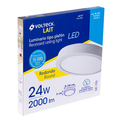 LUMINARIO BLANCO DE LED 24 W REDONDO TIPO PLAFÓN LUZ DE DÍA VOLTECK (PLA-209L)(46717)