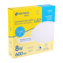 LUMINARIO DE LED 8 W TIPO PLAFÓN LUZ DE DÍA, VOLTECK (PLA-100L)(47374)