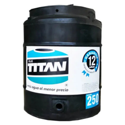TINACO 250 LTS. NEGRO FONDO AZUL C/TAPA Y LLAVE TITAN (T250-NFA)