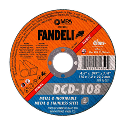 DISCO CORTE METAL E INOX. 4 1/2" X .047 X 7/8" FANDELI (74650)