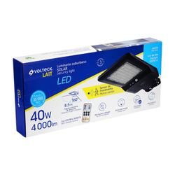 LUMINARIO SUBURBANO LED 40 W C/PANEL SOLAR Y CONTROL REMOTO VOLTECK (SUB-903L)(46959)