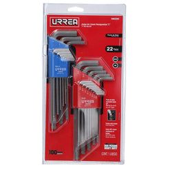LLAVES ALLEN JUEGO 22 PZAS TIPO L COMBINADAS BLISTER URREA (49822HD)