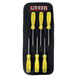 JUEGO DE 6 DESATORNILLADORES PUNTA TORX  C/MANGO AMBAR URREA (93W)