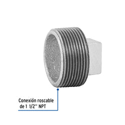 Tapon Macho Galvanizado  1 1/2"   AR A091215