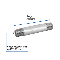 Niple Galvanizado  1/2  X  4   AR A010540