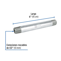 Niple Galvanizado  1/2  X  6  AR A010544