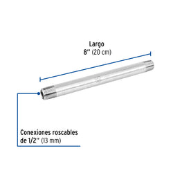 Niple Galvanizado  1/2  X  8   AR A010548