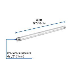Niple Galvanizado  1/2  X  12  AR A010553