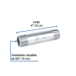 Niple Galvanizado  3/4  X  4   AR A010740