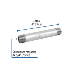 Niple Galvanizado  3/4  X  6   AR A010744
